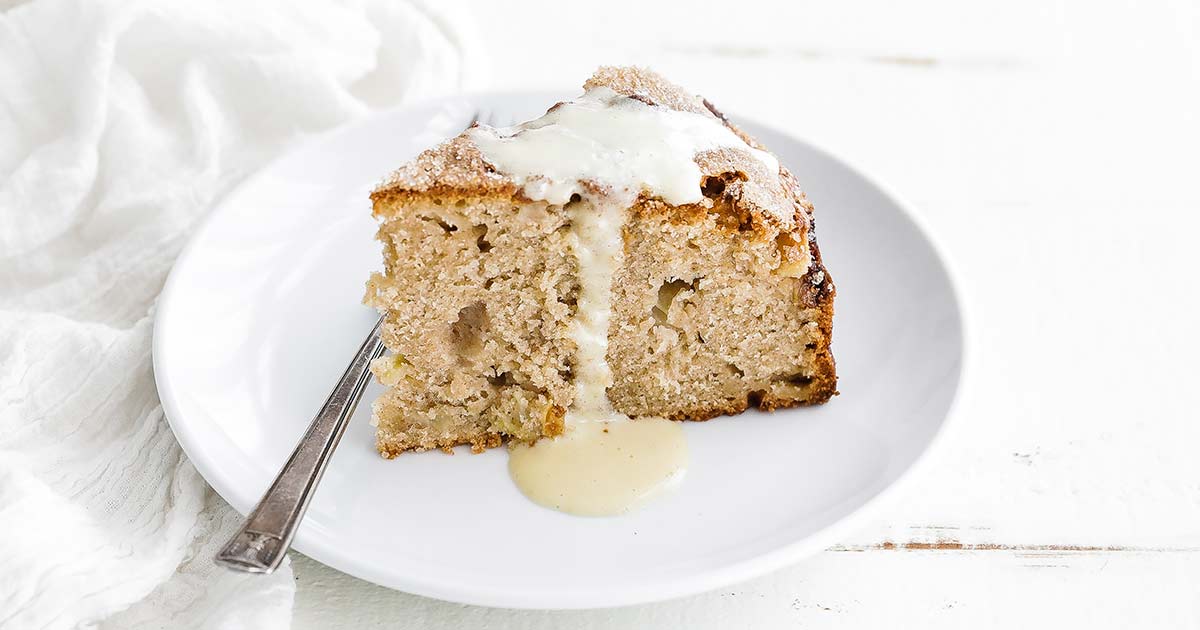 Irish Apple Cake: Dense, Moist & Paired with Vanilla Custard